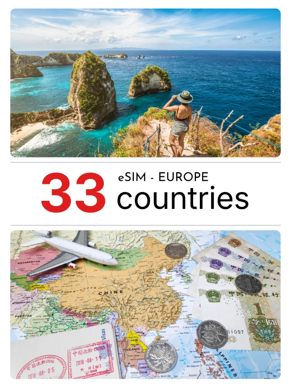 eSIM Châu Âu 33 nước
