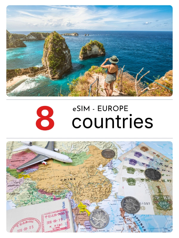 eSIM Châu Âu 8 nước